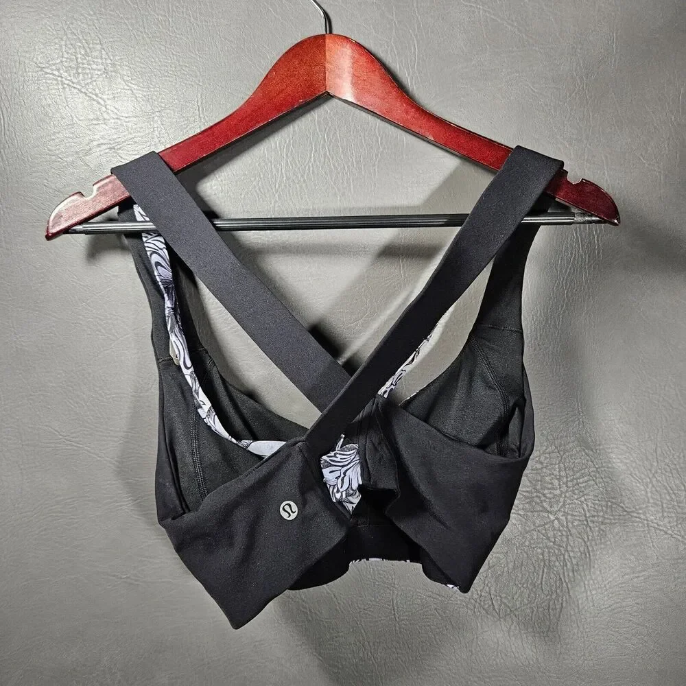 Lululemon Sportsbra Womens Size 8 Floral Geometric Art Design Sports Bra Padded